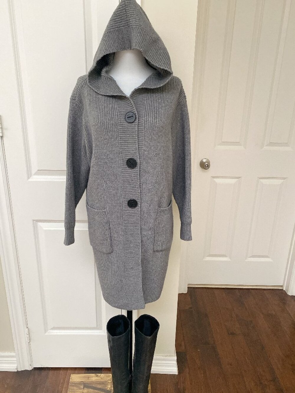 🖤NWT Cozy Hooded Knit Button Front Long Cardigan Sweater 🖤